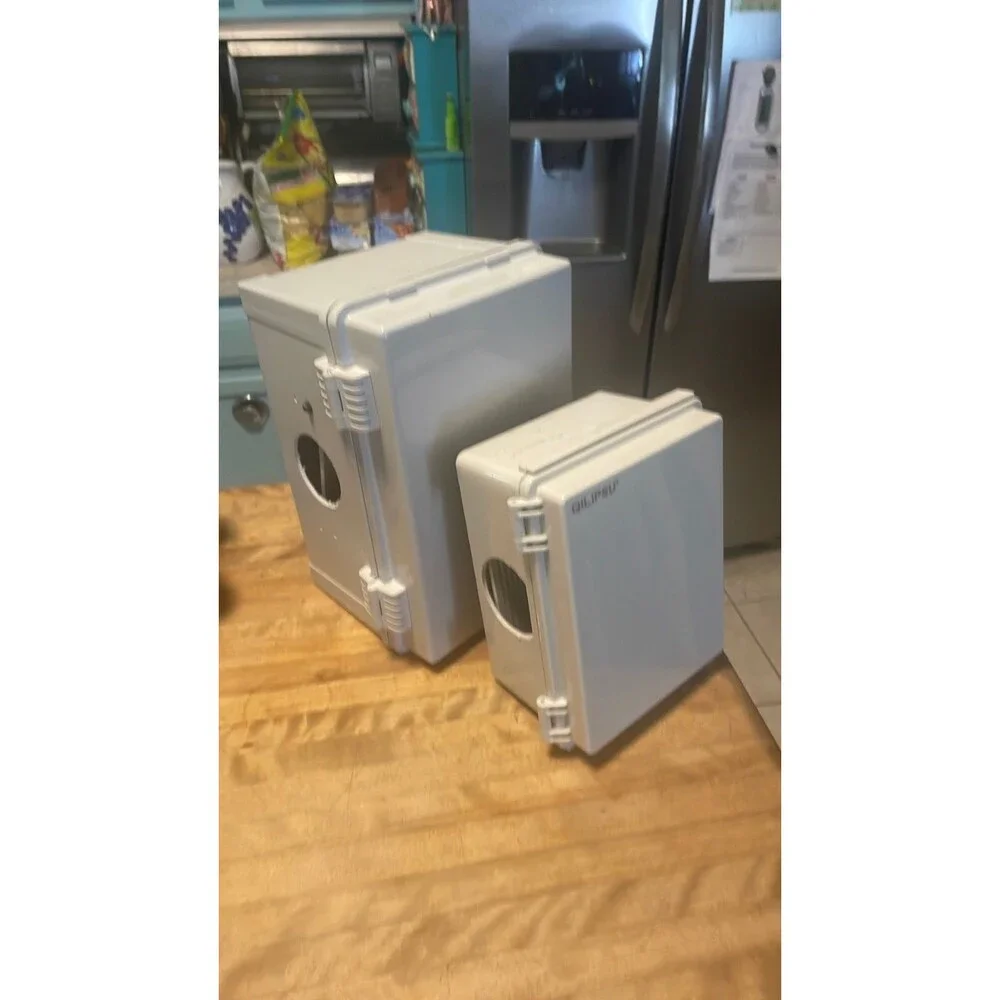 Set of two plastic weatherproof utility boxes NEW